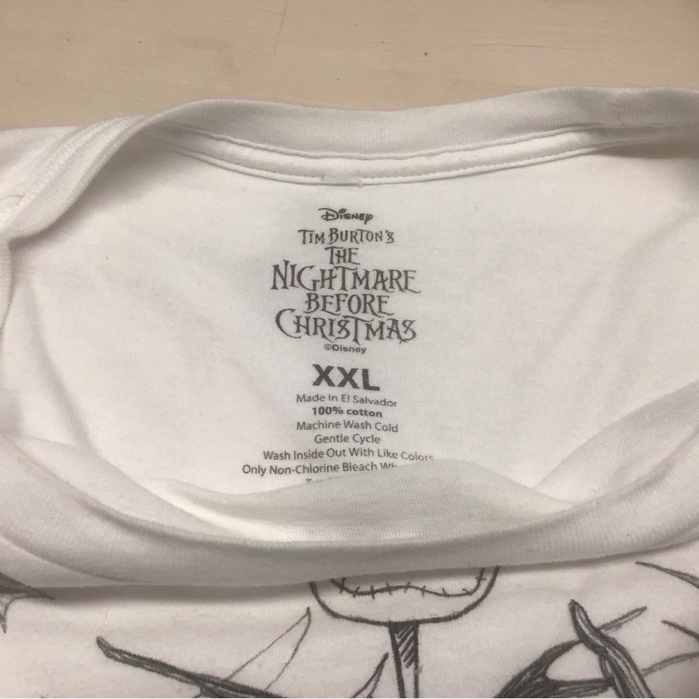 Disney White T-Shirt with Nightmare Before Christmas Design Neutral XXL